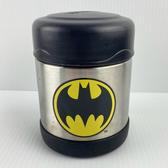 Batman Thermos Small 10 oz Insulated Stainless Steel Black & Silver - Picture 1 of 8